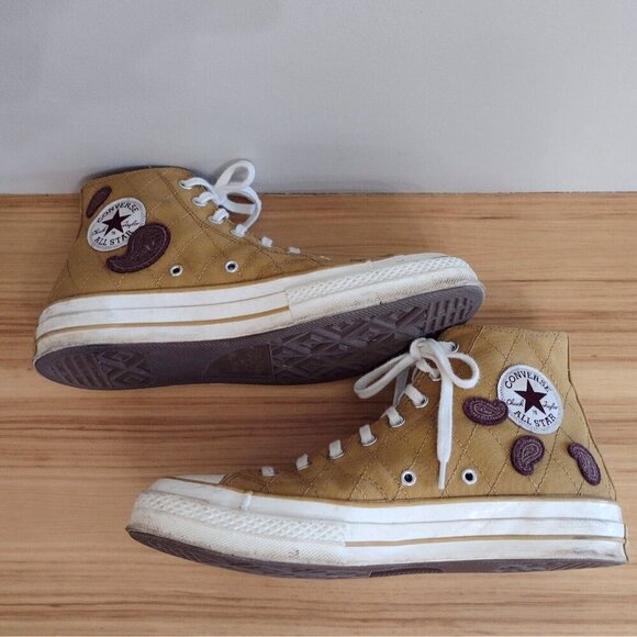 Converse Chuck Taylor 70 High Crafted Patches Sneakers Shoes Burnt Honey M10 W12 - Picture 4 of 11